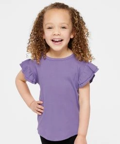 Rabbit Skins Toddler Flutter Sleeve Tee