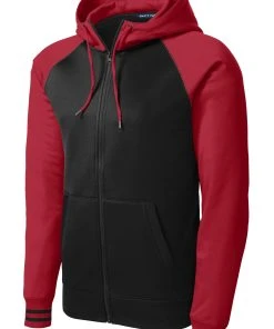 Sport-Tek Men's Sport-Wick Varsity Fleece Full-Zip Hooded Jacket -Bulkthreads store 114236883