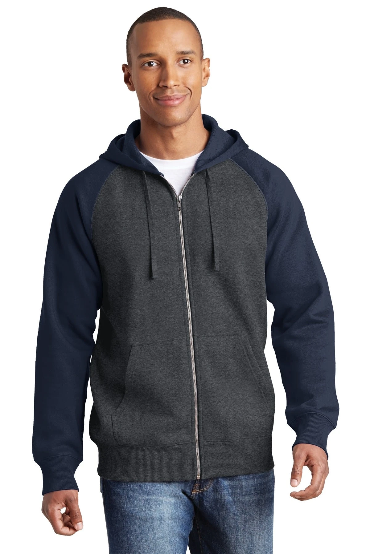 Sport-Tek Men's Raglan Colorblock Full-Zip Hooded Fleece Jacket 13 Sport-Tek Men's Raglan Colorblock Full-Zip Hooded Fleece Jacket - Image 13
