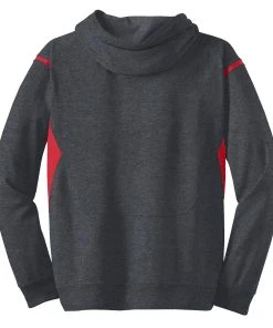 Sport-Tek Men's Tall Tech Fleece Colorblock Hooded Sweatshirt TST246 -Bulkthreads store 123464408