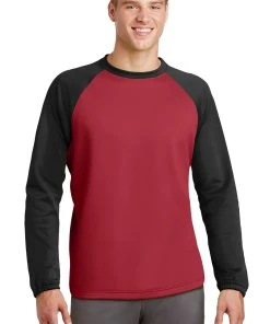 Sport-Tek Men's Sport-Wick Raglan Colorblock Fleece Crewneck ST242 -Bulkthreads store 123467790