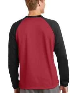 Sport-Tek Men's Sport-Wick Raglan Colorblock Fleece Crewneck ST242 -Bulkthreads store 123467791