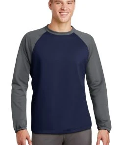 Sport-Tek Men's Sport-Wick Raglan Colorblock Fleece Crewneck ST242 -Bulkthreads store 123468061