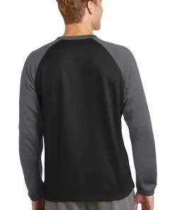 Sport-Tek Men's Sport-Wick Raglan Colorblock Fleece Crewneck ST242 -Bulkthreads store 123468272