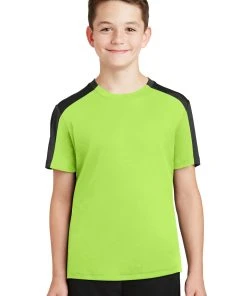 Sport-Tek Youth PosiCharge Competitor Sleeve-Blocked Tee YST354 -Bulkthreads store 123468542