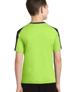 Sport-Tek Youth PosiCharge Competitor Sleeve-Blocked Tee YST354 -Bulkthreads store 123468546