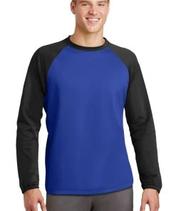 Sport-Tek Men's Sport-Wick Raglan Colorblock Fleece Crewneck ST242 -Bulkthreads store 123468731