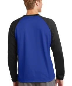 Sport-Tek Men's Sport-Wick Raglan Colorblock Fleece Crewneck ST242 -Bulkthreads store 123468732