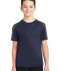 Sport-Tek Youth PosiCharge Competitor Sleeve-Blocked Tee YST354 -Bulkthreads store 123469225