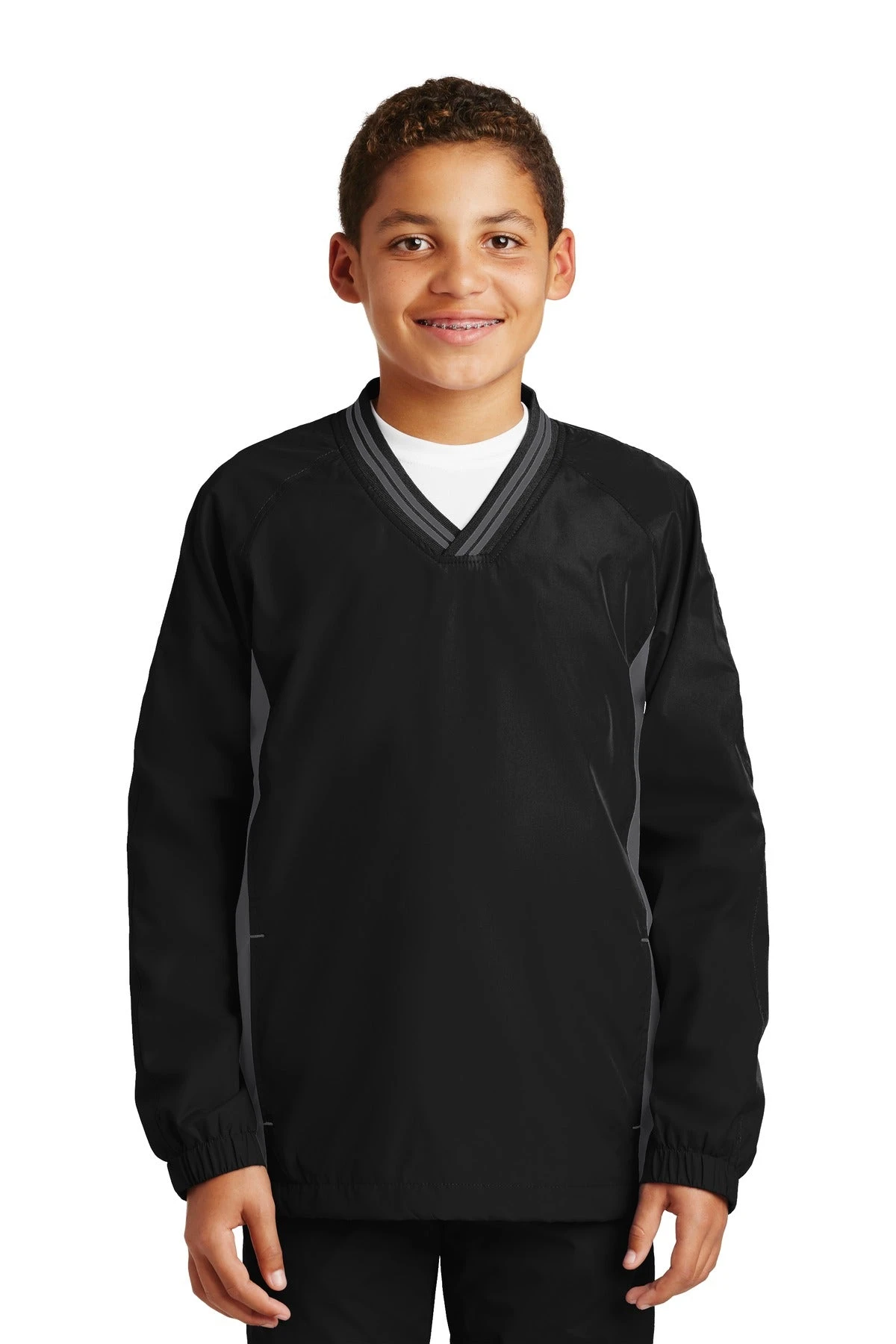 Sport-Tek Youth Tipped V-Neck Raglan Wind Shirt YST62 26 Sport-Tek Youth Tipped V-Neck Raglan Wind Shirt YST62 - Image 26