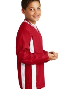 Sport-Tek Youth Tipped V-Neck Raglan Wind Shirt YST62 97 Sport-Tek Youth Tipped V-Neck Raglan Wind Shirt YST62 -Bulkthreads store 123472876