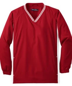 Sport-Tek Youth Tipped V-Neck Raglan Wind Shirt YST62 99 Sport-Tek Youth Tipped V-Neck Raglan Wind Shirt YST62 -Bulkthreads store 123472878