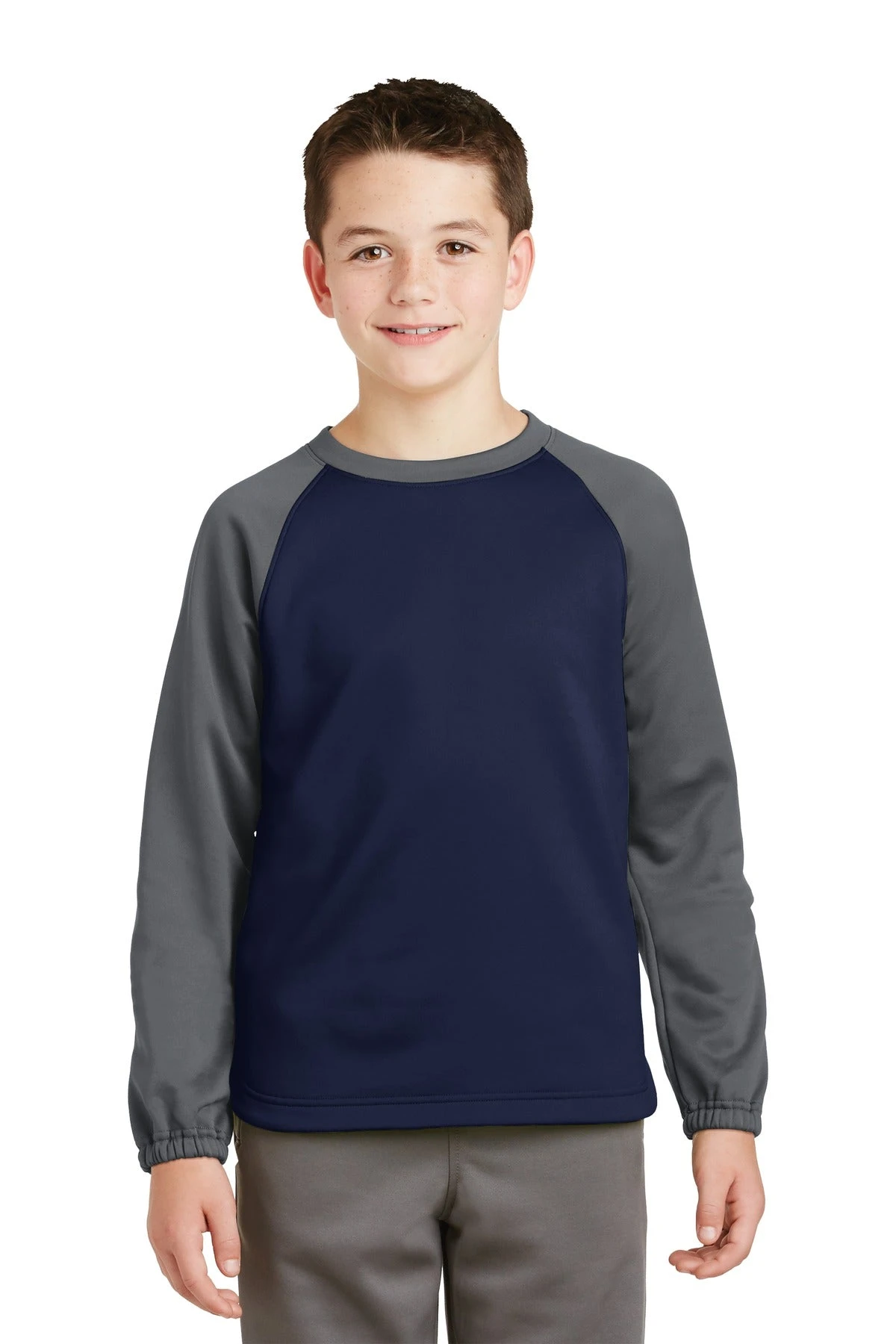 Sport-Tek Youth Sport-Wick Raglan Colorblock Fleece Crewneck YST242 10 Sport-Tek Youth Sport-Wick Raglan Colorblock Fleece Crewneck YST242 - Image 10