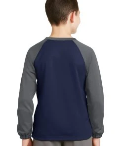 Sport-Tek Youth Sport-Wick Raglan Colorblock Fleece Crewneck YST242 34 Sport-Tek Youth Sport-Wick Raglan Colorblock Fleece Crewneck YST242 -Bulkthreads store 123473062