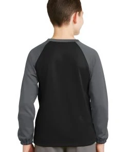 Sport-Tek Youth Sport-Wick Raglan Colorblock Fleece Crewneck YST242 42 Sport-Tek Youth Sport-Wick Raglan Colorblock Fleece Crewneck YST242 -Bulkthreads store 123473168