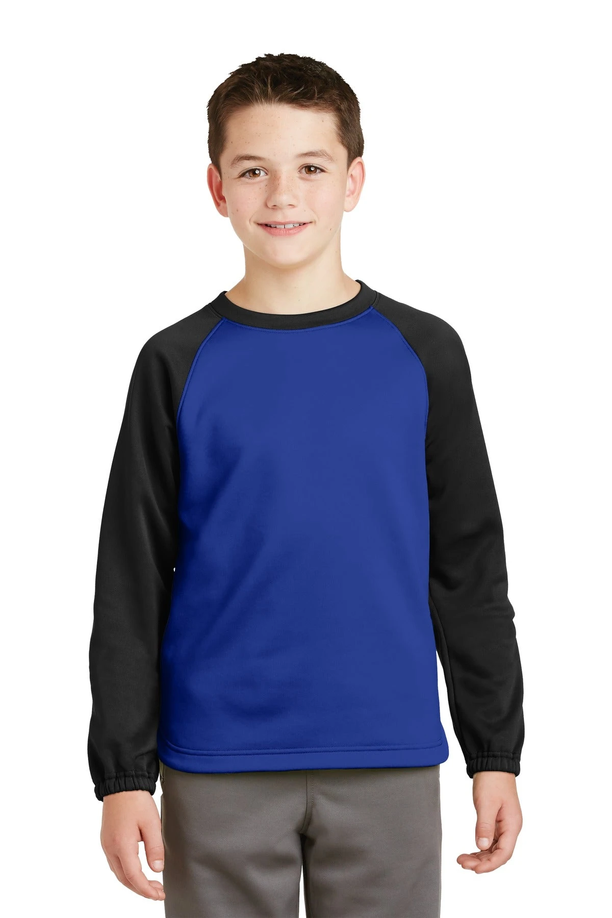 Sport-Tek Youth Sport-Wick Raglan Colorblock Fleece Crewneck YST242 6 Sport-Tek Youth Sport-Wick Raglan Colorblock Fleece Crewneck YST242 - Image 6
