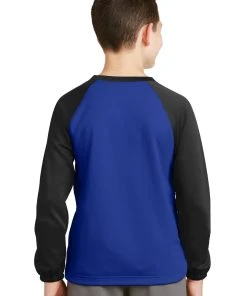 Sport-Tek Youth Sport-Wick Raglan Colorblock Fleece Crewneck YST242 30 Sport-Tek Youth Sport-Wick Raglan Colorblock Fleece Crewneck YST242 -Bulkthreads store 123473543