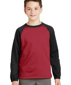 Sport-Tek Youth Sport-Wick Raglan Colorblock Fleece Crewneck YST242 41 Sport-Tek Youth Sport-Wick Raglan Colorblock Fleece Crewneck YST242 -Bulkthreads store 123473599