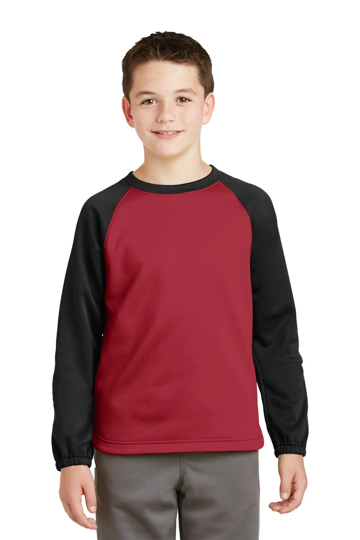 Sport-Tek Youth Sport-Wick Raglan Colorblock Fleece Crewneck YST242 18 Sport-Tek Youth Sport-Wick Raglan Colorblock Fleece Crewneck YST242 - Image 18