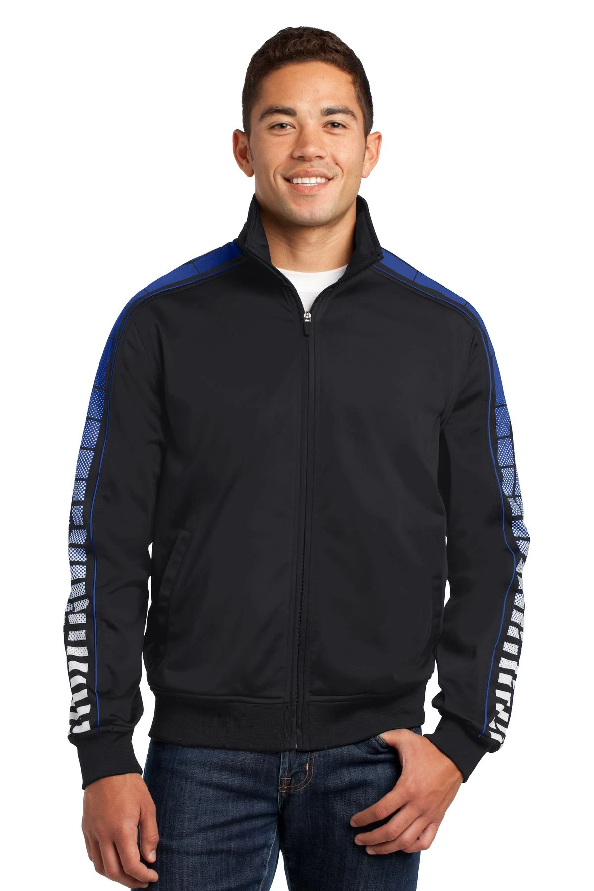 Sport-Tek Men's Dot Sublimation Tricot Track Jacket 6 Sport-Tek Men's Dot Sublimation Tricot Track Jacket - Image 6