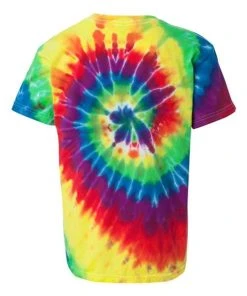 Dyenomite Youth Multi-Color Spiral Tie-Dyed T-Shirt -Bulkthreads store 134482962.