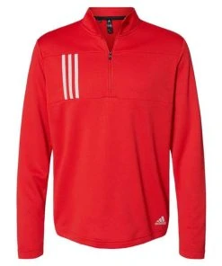 Adidas Men's 3-Stripes Double Knit Quarter-Zip Pullover -Bulkthreads store 134612904.