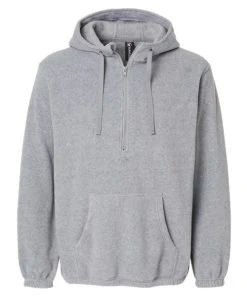 Burnside Polar Fleece Quarter-Zip Scuba Hooded Pullover -Bulkthreads store 134613471.