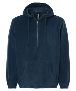 Burnside Polar Fleece Quarter-Zip Scuba Hooded Pullover -Bulkthreads store 134613794.
