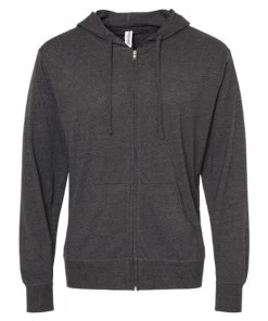 Independent Trading Co. Men's Lightweight Jersey Full-Zip Hooded T-Shirt -Bulkthreads store 134615924.