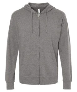 Independent Trading Co. Men's Lightweight Jersey Full-Zip Hooded T-Shirt -Bulkthreads store 134615987.