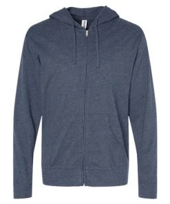 Independent Trading Co. Men's Lightweight Jersey Full-Zip Hooded T-Shirt -Bulkthreads store 134616600.