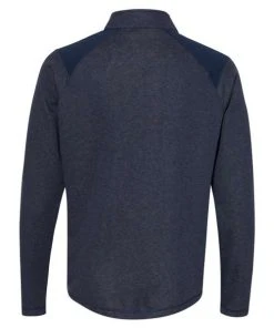 Adidas Men's Heathered Quarter-Zip Pullover With Colorblocked Shoulders -Bulkthreads store 134617686.