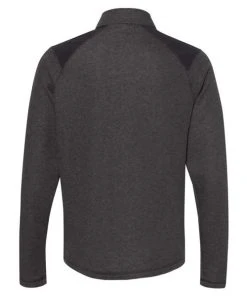 Adidas Men's Heathered Quarter-Zip Pullover With Colorblocked Shoulders -Bulkthreads store 134617697.