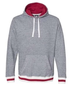 J. America Men's Peppered Fleece Lapover Hooded Sweatshirt -Bulkthreads store 134618544.