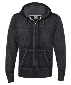 J. America Men's Vintage Zen Fleece Full-Zip Hooded Sweatshirt -Bulkthreads store 134619893.