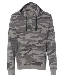 Burnside Men's Camo Full-Zip Hooded Sweatshirt -Bulkthreads store 134620638.