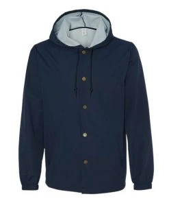 Independent Trading Co. Men's Water-Resistant Hooded Windbreaker -Bulkthreads store 134788272.