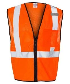 Kishigo Single Pocket Zipper Mesh Class 2 Vest 15 Kishigo Single Pocket Zipper Mesh Class 2 Vest -Bulkthreads store 134804108.