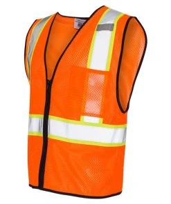 Kishigo Economy Contrasting Vest With Zippered Front -Bulkthreads store 134806188.