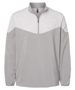 Adidas Men's Heather Chevron Quarter-Zip Wind Pullover -Bulkthreads store 134819886.