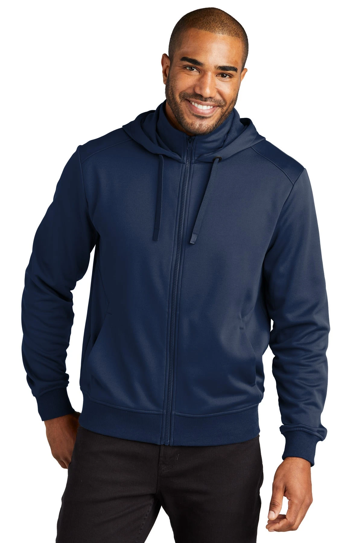 Port Authority Men's Smooth Fleece Hooded Jacket 2 Port Authority Men's Smooth Fleece Hooded Jacket - Image 2