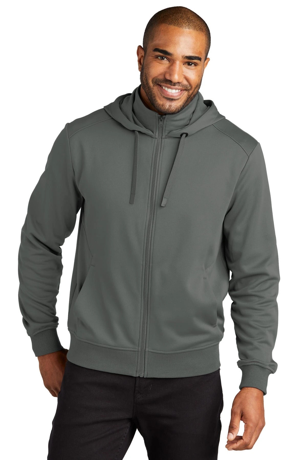 Port Authority Men's Smooth Fleece Hooded Jacket 10 Port Authority Men's Smooth Fleece Hooded Jacket - Image 10