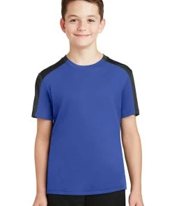 Sport-Tek Youth PosiCharge Competitor Sleeve-Blocked Tee YST354 -Bulkthreads store 151349012