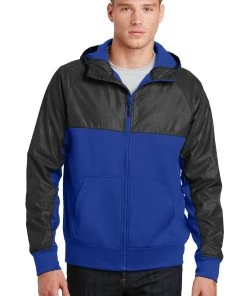 Sport-Tek Men's Embossed Hybrid Full-Zip Hooded Jacket JST50 -Bulkthreads store 151351221