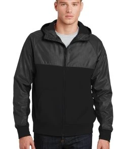 Sport-Tek Men's Embossed Hybrid Full-Zip Hooded Jacket JST50 -Bulkthreads store 151351245