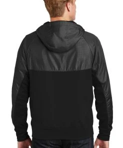 Sport-Tek Men's Embossed Hybrid Full-Zip Hooded Jacket JST50 -Bulkthreads store 151351246