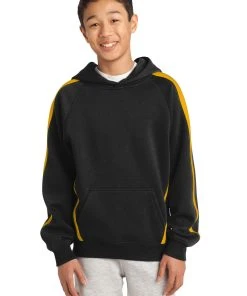 Sport-Tek Youth Sleeve Stripe Pullover Hooded Sweatshirt YST265 -Bulkthreads store 151353910