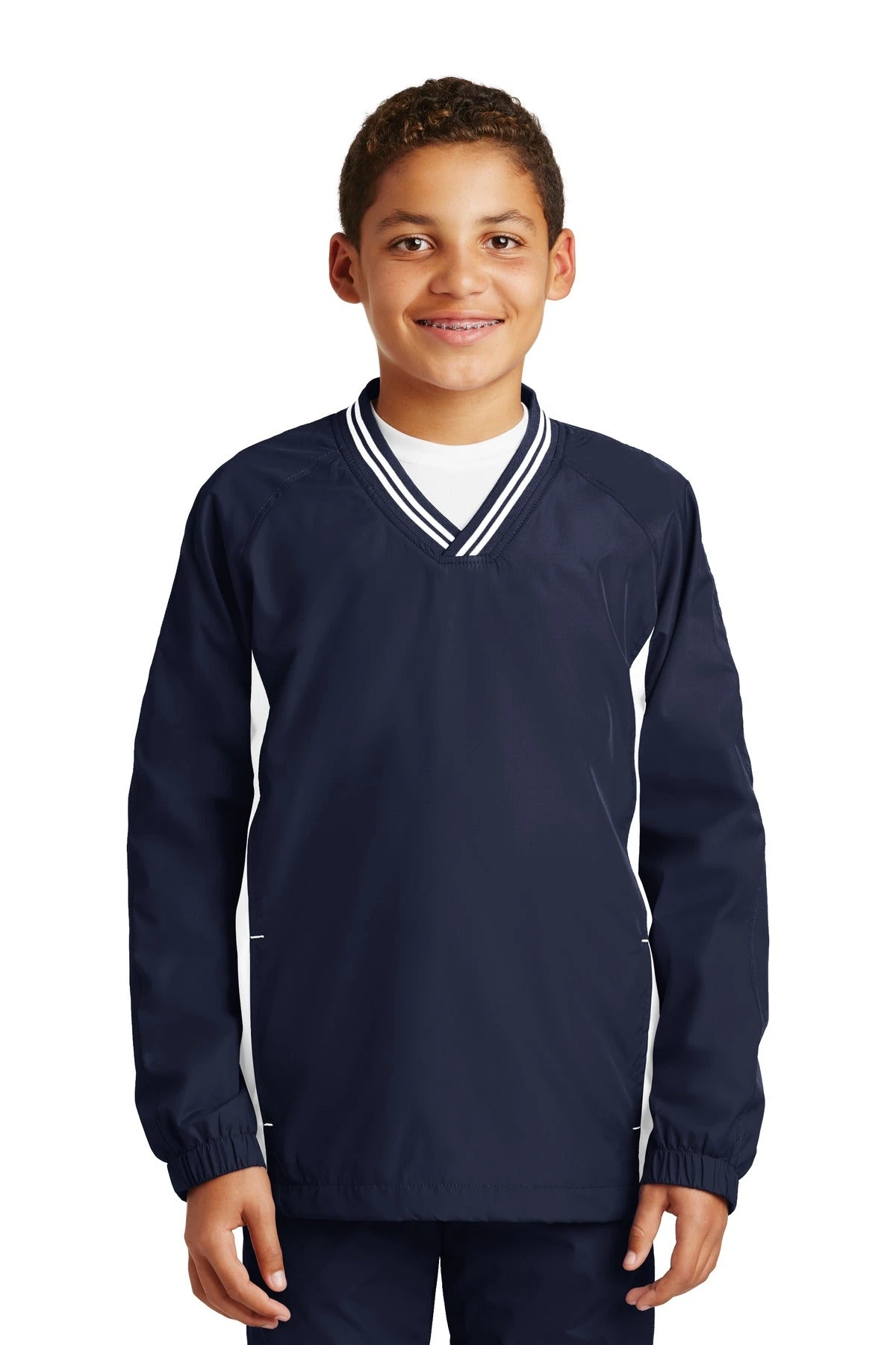 Sport-Tek Youth Tipped V-Neck Raglan Wind Shirt YST62 10 Sport-Tek Youth Tipped V-Neck Raglan Wind Shirt YST62 - Image 10