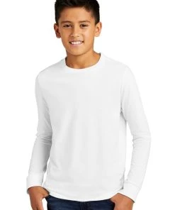 District Youth Perfect Tri Long Sleeve Tee DT132Y -Bulkthreads store 166149797