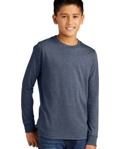 District Youth Perfect Tri Long Sleeve Tee DT132Y -Bulkthreads store 166150273